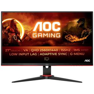 AOC Q27G2E/BK Gaming monitor Energielabel F (A - G) 68.6 cm (27 inch) 2560 x 1440 Pixel 16:9 1 ms Hoofdtelefoon (3.5 mm jackplug), DisplayPort, HDMI VA LCD