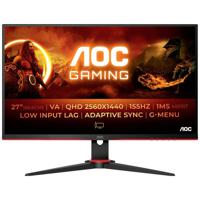 AOC Q27G2E/BK Gaming monitor Energielabel F (A - G) 68.6 cm (27 inch) 2560 x 1440 Pixel 16:9 1 ms Hoofdtelefoon (3.5 mm jackplug), DisplayPort, HDMI VA LCD - thumbnail