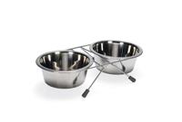 Beeztees 653552 roestvrijstalen hondenkom 2 x 16 cm, 900 ml