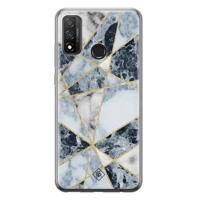 Huawei P Smart 2020 siliconen hoesje - Marmer blauw