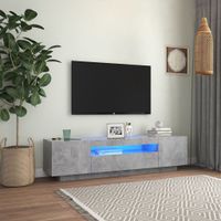 Tv-meubel met LED-verlichting 160x35x40 cm betongrijs - thumbnail