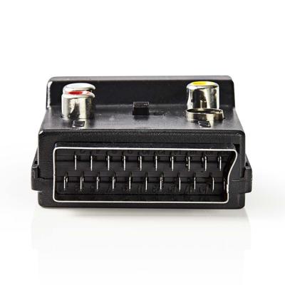 Schakelbare SCART-Adapter | SCART Male - SCART Female + S-Video Female + 3x RCA Female | Zwart