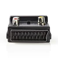 Schakelbare SCART-Adapter | SCART Male - SCART Female + S-Video Female + 3x RCA Female | Zwart
