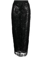 Semicouture Midi-rok met pailletten - Zwart