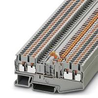 PHOENIX CONTACT PT 2,5-QUATTRO-MT messenscheidingsklem, grijs, 400 V, 20 A, 0,14 mm² - 4 mm² doorsnede, 26-12 AWG, 84 mm lengte, 50 stuks