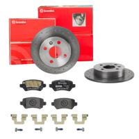 Remmenset, remschijf BREMBO, Remschijftype: Geperforeerd, Inbouwplaats: Achteras: , u.a. für Opel, Vauxhall, Chevrolet