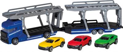 Happy People autotransporter Power Team 35 cm blauw 5 delig Happy People autotransporter Power Team 35 cm blauw 5 delig