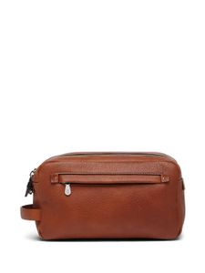 Brunello Cucinelli trousse de toilette en cuir - Marron