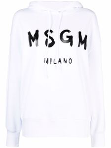 MSGM hoodie à logo imprimé - Blanc