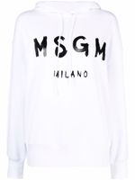 MSGM hoodie à logo imprimé - Blanc - thumbnail