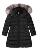 Moncler Enfant manteau à capuche en fourrure artificielle - Noir