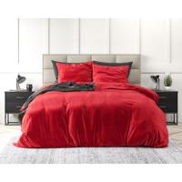 Sleeptime - Velvet Dekbedovertrek - Rood - 200 x 220