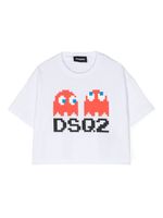 DSQUARED2 KIDS haut crop en coton à imprimé graphique - Blanc