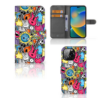 iPhone 14 Pro Max Wallet Case met Pasjes Punk Rock - thumbnail