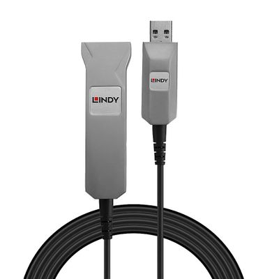 LINDY USB-kabel USB 3.2 Gen1 (USB 3.0 / USB 3.1 Gen1) USB-A stekker, USB-A bus 50.00 m Zwart, Grijs 42701