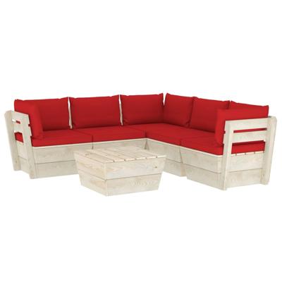 vidaXL 6-delige Loungeset met kussens pallet vurenhout vidaXL 6-delige Loungeset met kussens pallet vurenhout