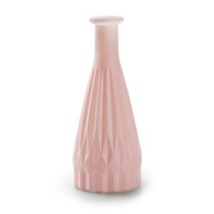 Bloemenvaas Patty - mat roze - glas - D8,5 x H21 cm - fles vaas