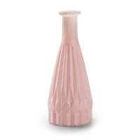 Bloemenvaas Patty - mat roze - glas - D8,5 x H21 cm - fles vaas - thumbnail