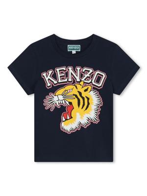 Kenzo Kids T-shirt met logoprint - Blauw