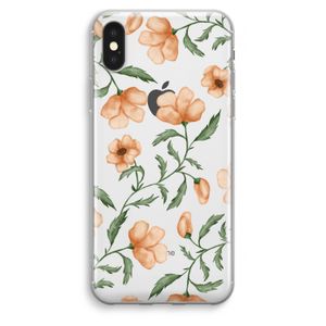 Peachy flowers: iPhone XS Max Transparant Hoesje