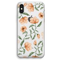 Peachy flowers: iPhone XS Max Transparant Hoesje - thumbnail