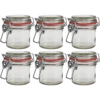 6x Mini weckpotten/inmaakpotten 100 ml met beugelsluiting