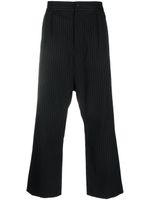 Attachment pinstripe-print drop-crotch trousers - Noir