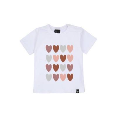 Babystyling T-shirt met hartjes wit/roze/grijs