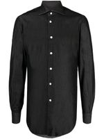 Kiton chemise en coton à manches longues - Gris - thumbnail