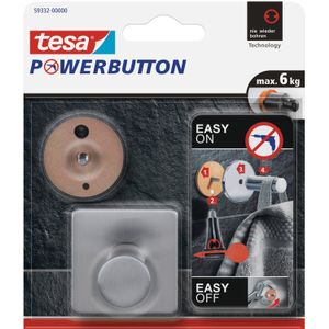 1x Tesa Powerbutton chroom vierkante haken large klusbenodigdheden