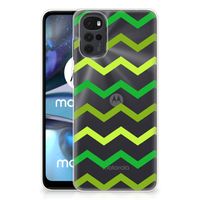 Motorola Moto G22 TPU bumper Zigzag Groen - thumbnail