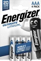 Energizer AAA-batterijen, Ultimate Lithium, verpakking van 4 stuks (verpakking kan variëren)