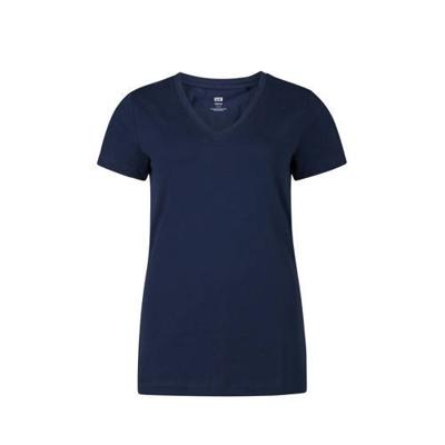 WE Fashion basic T-shirt met biologisch katoen marine blauw