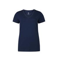 WE Fashion basic T-shirt met biologisch katoen marine blauw