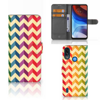 Motorola Moto E7i Power | E7 Power Telefoon Hoesje Zigzag Multi Color