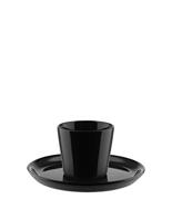 Alessi Tonale DC03/76 B - Design steengoed koffiemok, 4-delig, gepolijst zwart