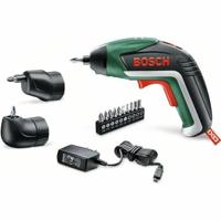 Bosch Home And Garden IXO Accuschroevendraaier Set (Hoekopzetstuk En Excenteropzetstuk, 10 Bits, USB-Oplader, Softcase, 3.6 V, 1.5 Ah), Zwart/Groen/Rood