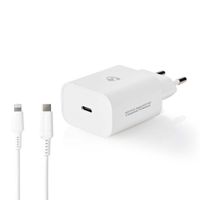 Nedis WCPDL20W112WT Oplader Snellaad Functie Pd3.0 20w 1,67 A / 2,22 A / 3,0 A Outputs: 1 Usb-c™ Lightning 8-pins (los) Kabel 1.0 M 20 W Automatische Voltage Selectie