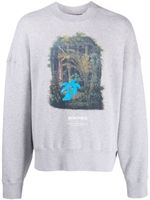 Palm Angels sweat en coton à imprimé graphique - Gris