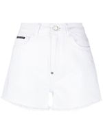 Philipp Plein short en jean à bords francs - Blanc - thumbnail