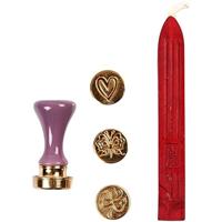 Wax seal set, D: 18 mm, hart, vlinder, klaver, 1 set