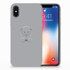 Apple iPhone X | Xs Telefoonhoesje met Naam Grijs Baby Olifant