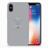 Apple iPhone X | Xs Telefoonhoesje met Naam Grijs Baby Olifant