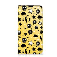 Mobiel BookCase iPhone 13 Mini Punk Geel