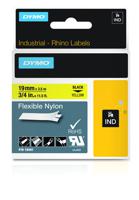 Labeltape Dymo Rhino 18491 nylon 19mmx3.5m zwart op geel