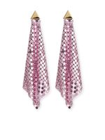 Rabanne boucles d'oreilles pendantes en maille métallique - Rose