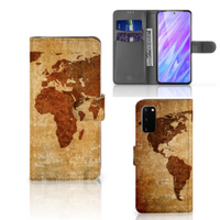 Samsung Galaxy S20 Flip Cover Wereldkaart - thumbnail