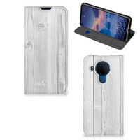 Nokia 5.4 Book Wallet Case White Wood