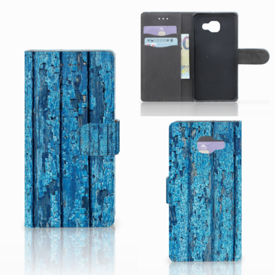 Samsung Galaxy A5 2016 Book Style Case Wood Blue