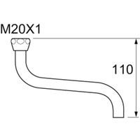 Ideal Standard Onderdelen S-uitloop 130mm M20x1 chroom F963116AA